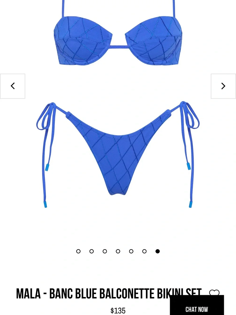 triangl swimwear Electric Blue Quilted Triangle Bikini